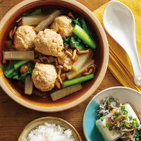 ふんわり鶏だんごと大根のスープ煮、オリーブしらす豆腐（3人分）