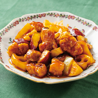 れんこんとさつまいもの酢豚