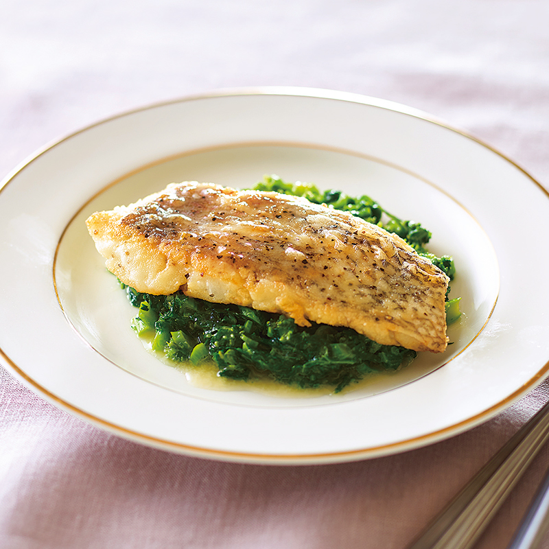 真鯛のポワレ 菜の花ソース だいどこログ 生協パルシステムのレシピサイト