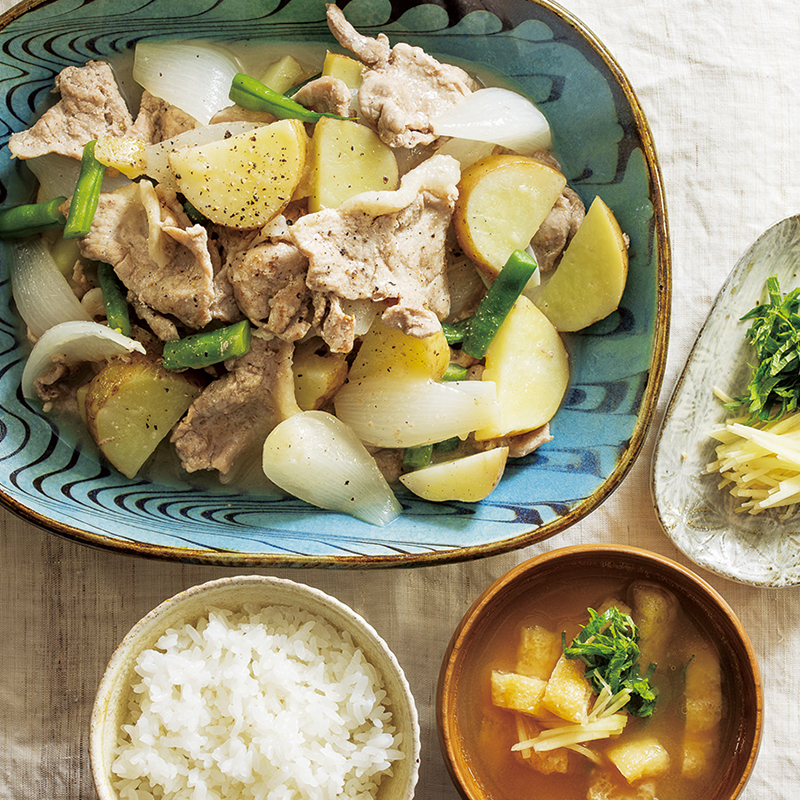 塩バター肉じゃが お揚げの香味みそ汁 2人分 だいどこログ 生協パルシステムのレシピサイト