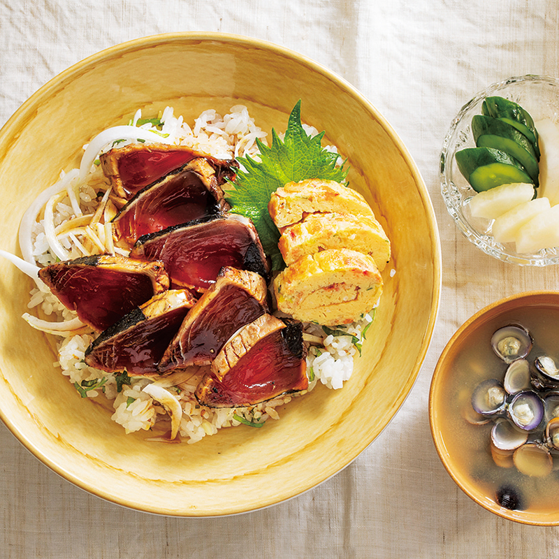 かつおの漬け丼 3種の野菜のぬか漬け しじみのみそ汁 2人分 だいどこログ 生協パルシステムのレシピサイト