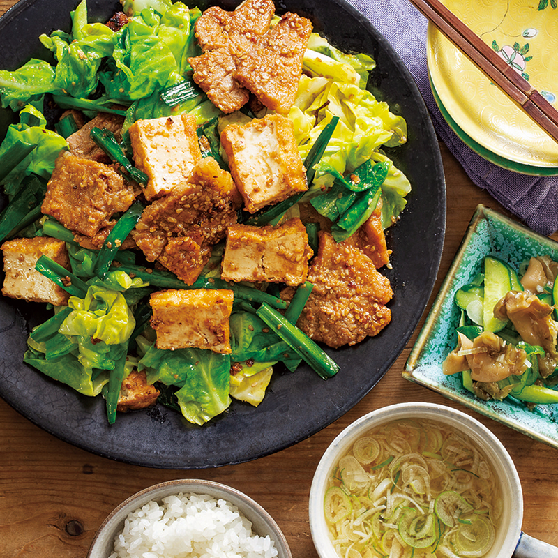 ごま味噌肉野菜炒め 辛くないザーサイきゅうり ねぎの中華スープ 2人分 だいどこログ 生協パルシステムのレシピサイト