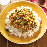 レンジでチキンキーマカレー