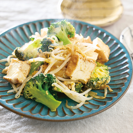 厚揚げとブロッコリーのレンジチャンプルー