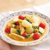 かぶと鶏手羽中のカレースープ煮