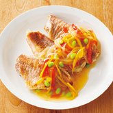 赤魚と夏野菜の彩り塩あんかけ