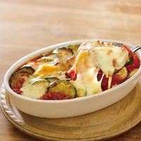 夏野菜のミートチーズ焼き
