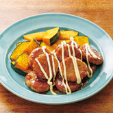 『おさかなつくね』とかぼちゃの照りマヨソース