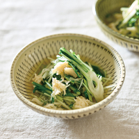 ほたて缶とみず菜のさっと煮