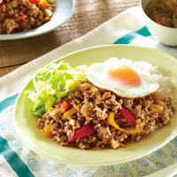 豚ひき肉のガパオ風そぼろライス