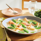 スナップえんどうと赤魚のクリーム煮