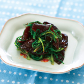 若芽ひじきときくらげのラー油ぽん酢