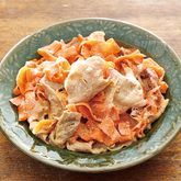 豚肉とひらひら人参のごまマヨあえ