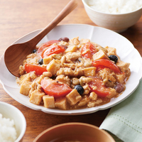 チキンと豆の麻婆豆腐風