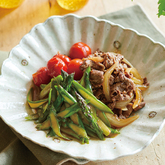 アスパラと牛肉のすき煮