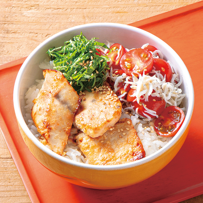 めかじきソテー＆トマトとしらすのナムル丼