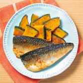 さばとかぼちゃのにんにくしょうゆ焼き