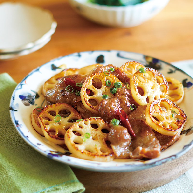 れんこんと豚肉の焼きびたし