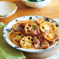 れんこんと豚肉の焼きびたし