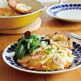 じゃがいもと鮭のフライパンチーズ焼き