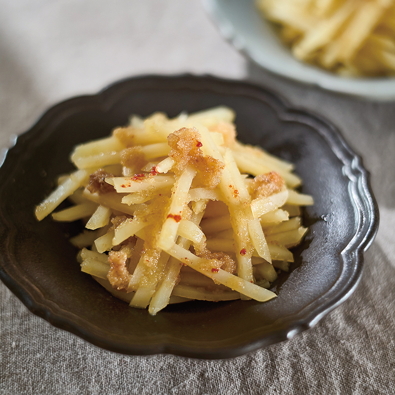 細切りじゃがいもの明太あえ