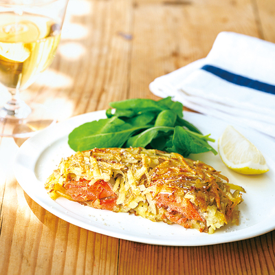 有機じゃがいもと鮭のカリほくガレット