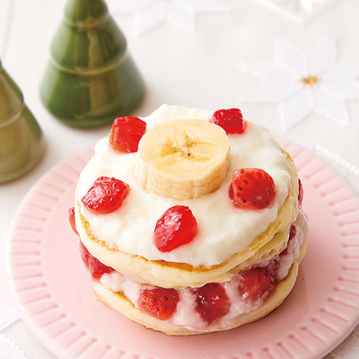 ミルククリームのクリスマスパンケーキ