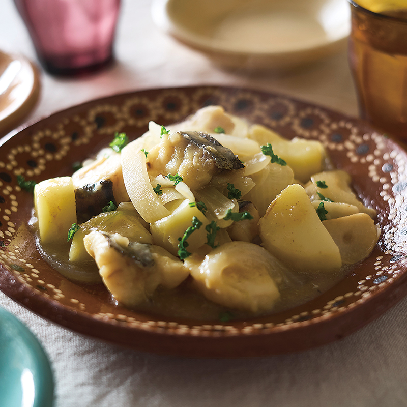 たらとじゃがいもの洋風蒸し煮