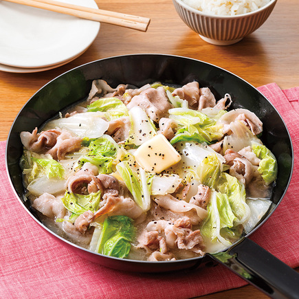 白菜と豚バラの塩バター蒸し