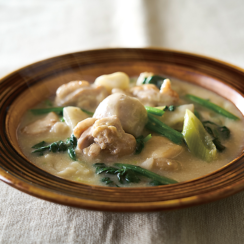 鶏肉と里芋の和風豆乳シチュー