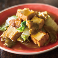 厚揚げと白菜のザーサイとろみ炒め