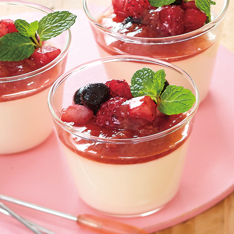 フルーツソースの豆乳グルト寒天