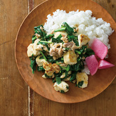 ツナにら豆腐丼