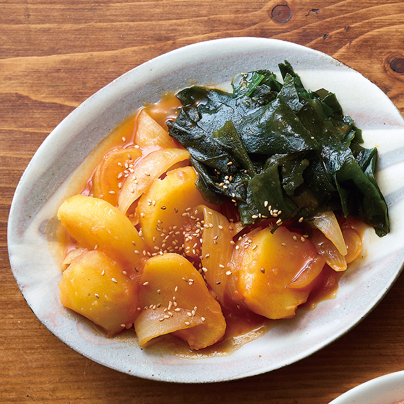 わかめとじゃがいものコチュジャン煮