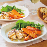 人参と豚肉のグリル みそレモンソース