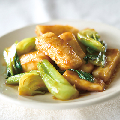 いかとチンゲン菜の中華みそ炒め