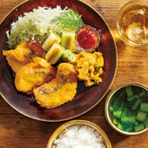 たらのふんわりピカタとねぎソテー、『サラダデリ・かぼちゃサラダ』、キャベツのチーズコールスロー、小松菜のスープ（2人分）