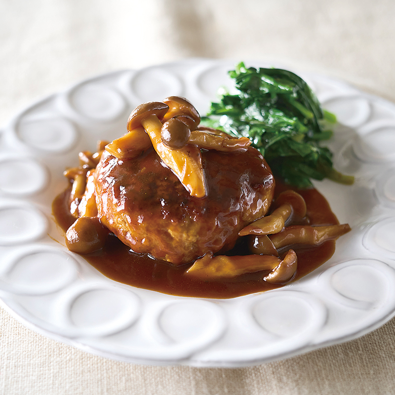 ポーク豆腐ハンバーグ きのこソース