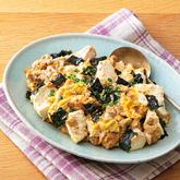 鶏ひき肉の韓国風炒り豆腐