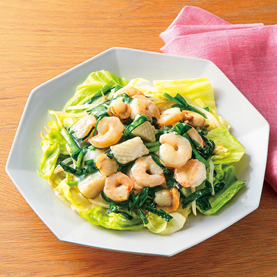 たっぷり野菜とシーフードのうま塩中華