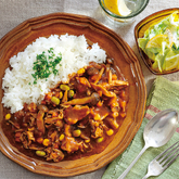 時短でハッシュドポーク、春キャベツのレモンヨーグルトサラダ（2人分）