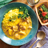 『マッサマンカレーとレモンライス』、若芽ひじきのシャキシャキサラダ（2人分）