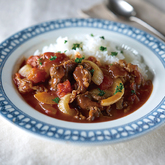 新玉ねぎのトマトハヤシライス