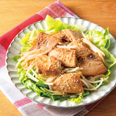 めかじき醤油漬けとレタスのレンチン蒸し