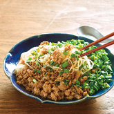 ひき肉とにらのあえ麺