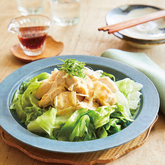 レタスとササミのレンジ香味蒸し