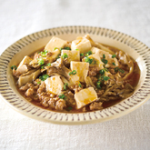 レンジで作るまいたけ麻婆豆腐