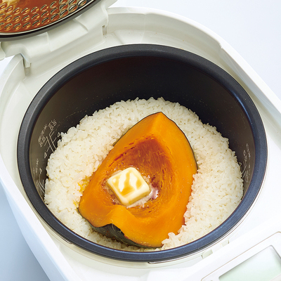 ごろりんかぼちゃの炊き込みごはん