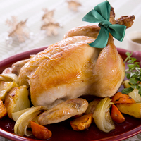 丸鶏のローストチキン バターライス詰め