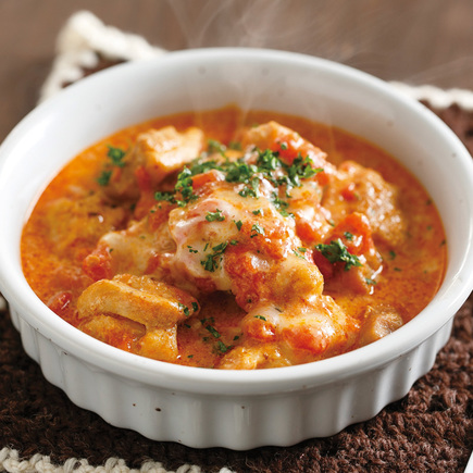 鶏肉のクリーミートマト煮